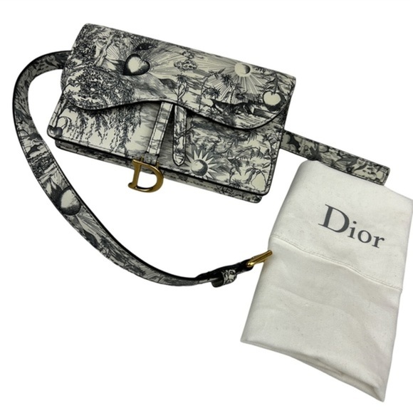 Dior Handbags - Christian Dior Jardín Print Leather Saddle D Belt Bag